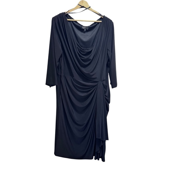 Tadashi Shoji Scoop Neck Long Sleeve Midi Dress Size 2x - Picture 1 of 9